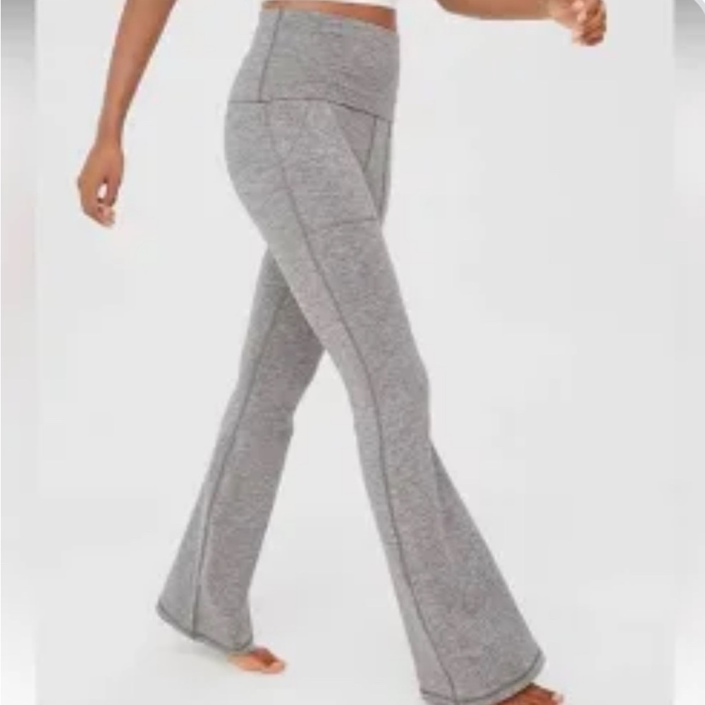 Gray Flared Aerie Yoga Pants